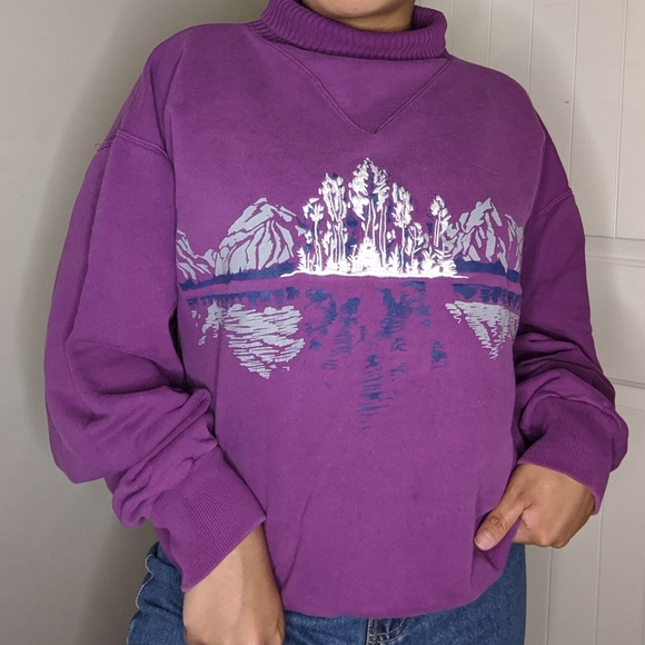 Vintage Purple Winter Crewneck/Turtleneck (Size M) - Picture 1 of 5
